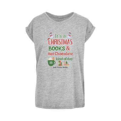 It's a Christmas Books and Hot Chocolate Kind of Day (UK) Women's Extended Shoulder T-Shirt XS-5XL