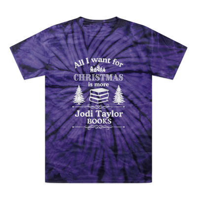 All I Want For Christmas is More Jodi Taylor Books (UK) Tonal Spider Tie-Dye T-Shirt