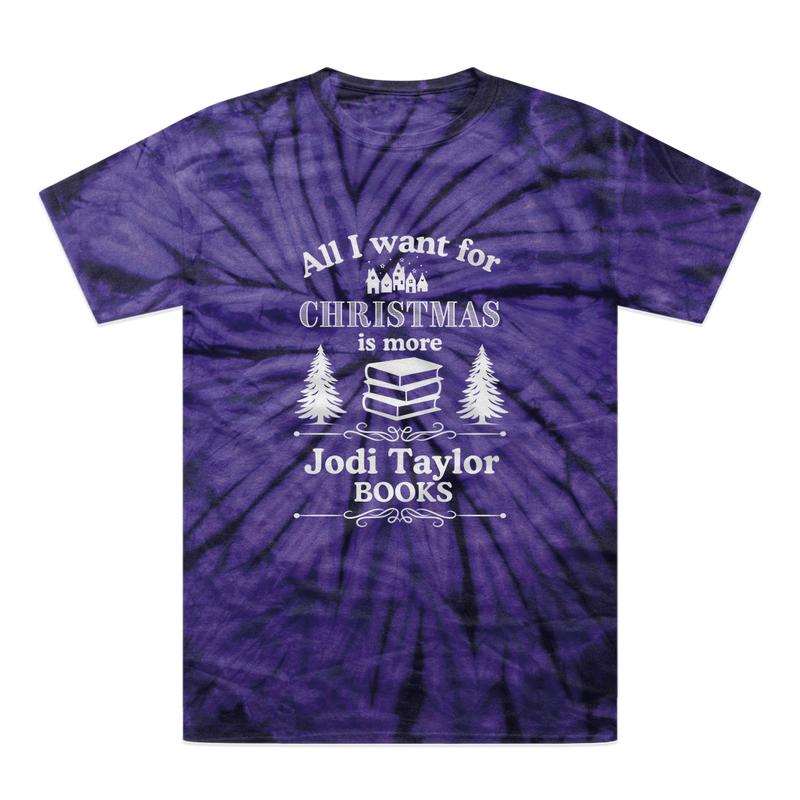 All I Want For Christmas is More Jodi Taylor Books (UK) Tonal Spider Tie-Dye T-Shirt