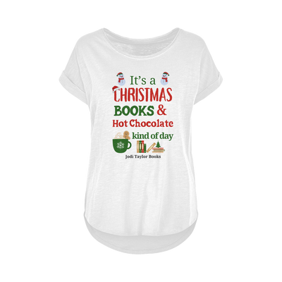 It's a Christmas Books and Hot Chocolate Kind of Day (UK) Women's Long Slub T-Shirt XS-5XL