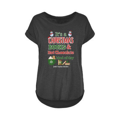 It's a Christmas Books and Hot Chocolate Kind of Day (UK) Women's Long Slub T-Shirt XS-5XL