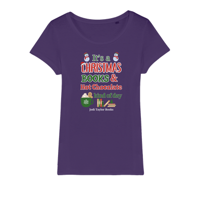 It's a Christmas Books and Hot Chocolate Kind of Day (UK) Organic Jersey Womens T-Shirt