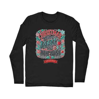 Christmas Time Books and Red Wine (UK) Classic Long Sleeve T-Shirt