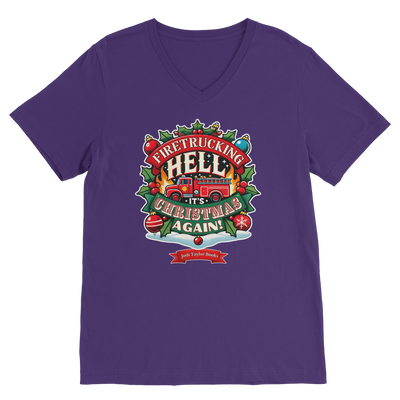 Firetrucking Hell - It's Christmas Again! (UK) Classic V-Neck T-Shirt