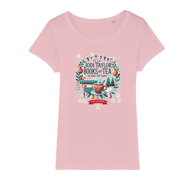 It's a Christmas Books and Tea Kind of Day (UK) Organic Jersey Womens T-Shirt