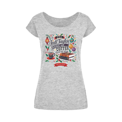 It's a Christmas Books and Coffee Kind of Day (UK) Wide Neck Womens T-Shirt XS-5XL