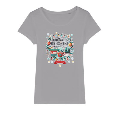 It's a Christmas Books and Tea Kind of Day (UK) Organic Jersey Womens T-Shirt