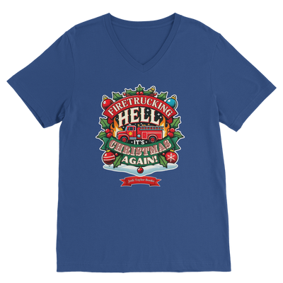 Firetrucking Hell - It's Christmas Again! (UK) Classic V-Neck T-Shirt