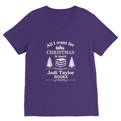 All I Want For Christmas is More Jodi Taylor Books (UK) Classic V-Neck T-Shirt