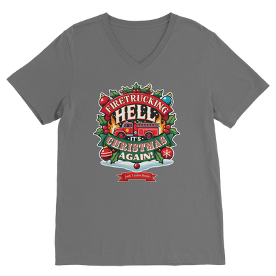 Firetrucking Hell - It's Christmas Again! (UK) Classic V-Neck T-Shirt