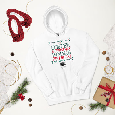 It's A Coffee And Christmas Book Sort Of Day unisex hoodie up to 5XL (UK, Europe, USA, Canada, Australia)